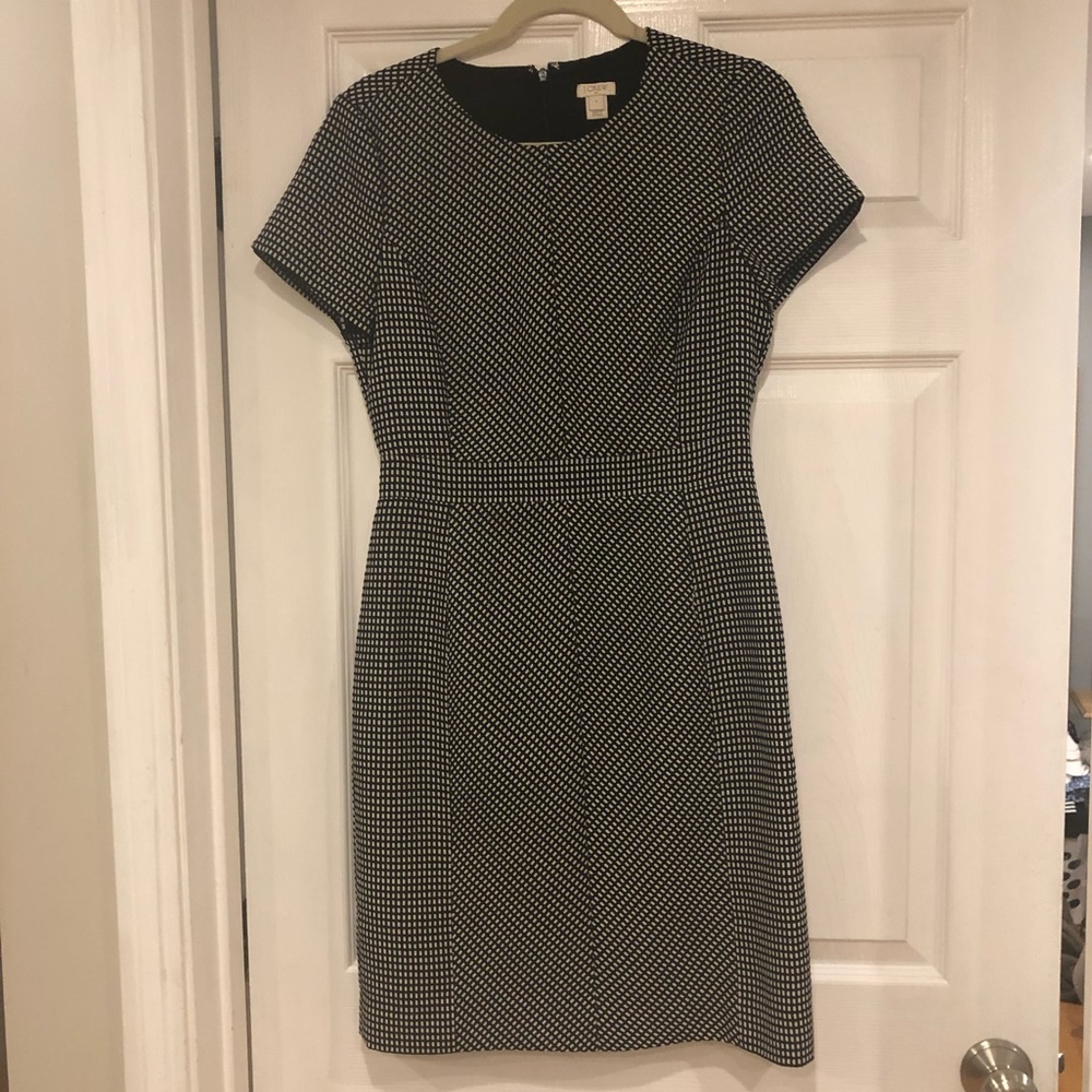 J Crew navy patterned dress. Size 4